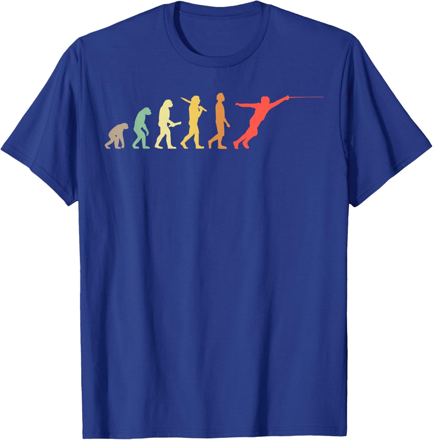 Retro Fencing Evolution Gift Fencers T-Shirt - T-Shirt | Royal