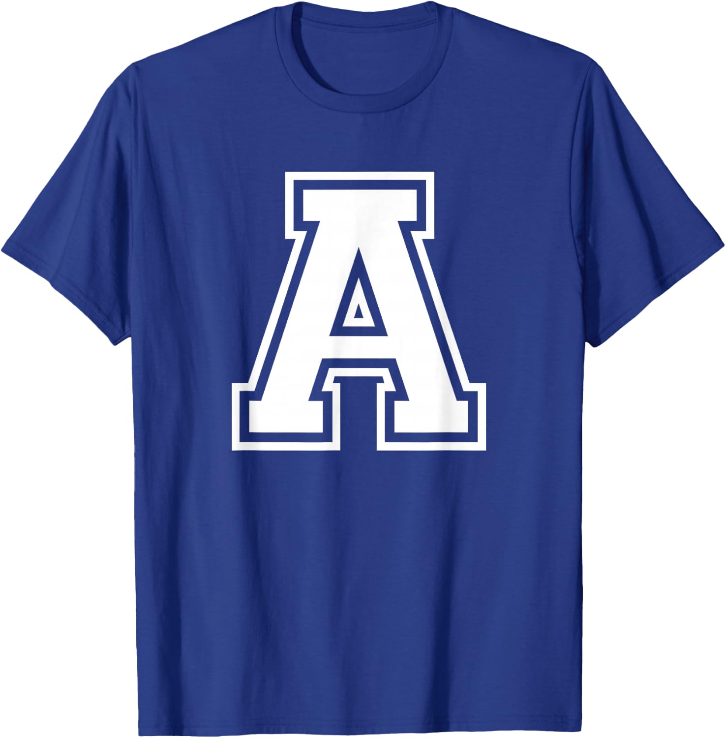 Letter A Name Initial Varsity Alphabet Monogram T-Shirt - T-Shirt | Royal