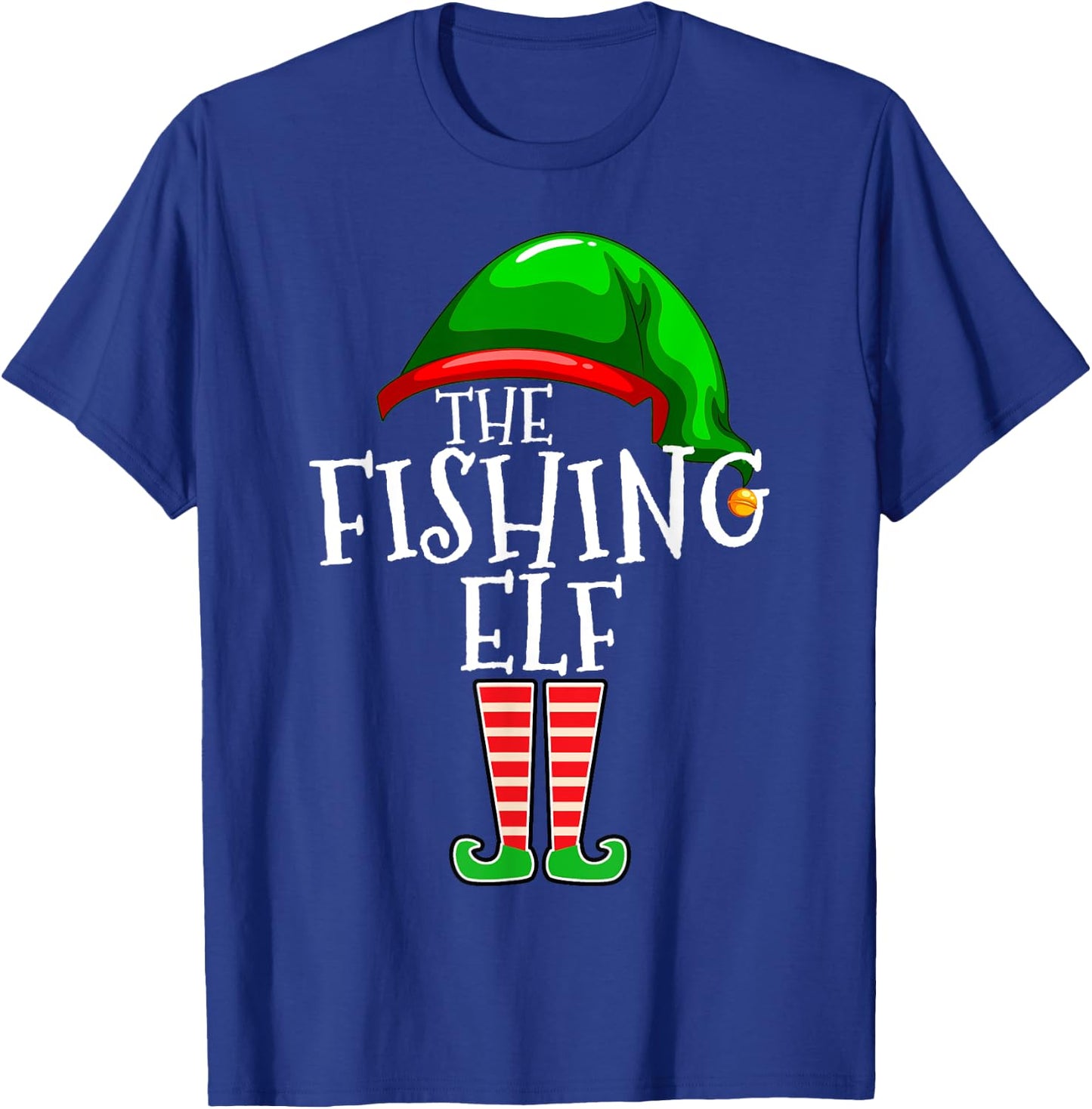 Fishing Elf Family Matching Group Christmas Gift Dad Pops T-Shirt - T-Shirt | Royal