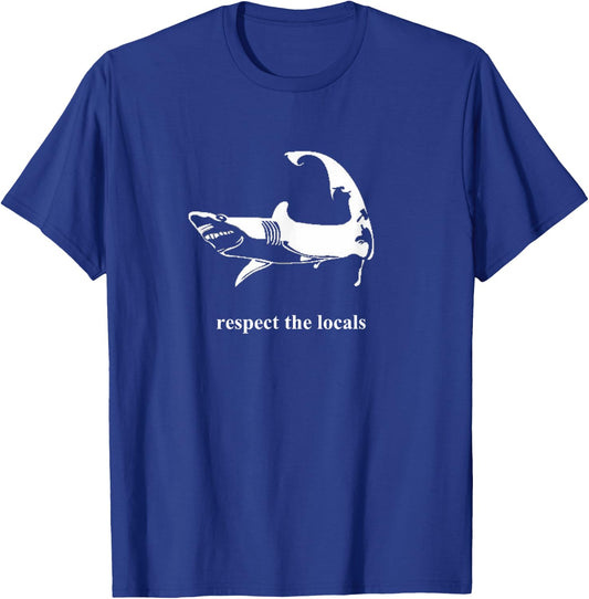 Cape Cod Shark Respect The Locals T-Shirt - T-Shirt | Royal