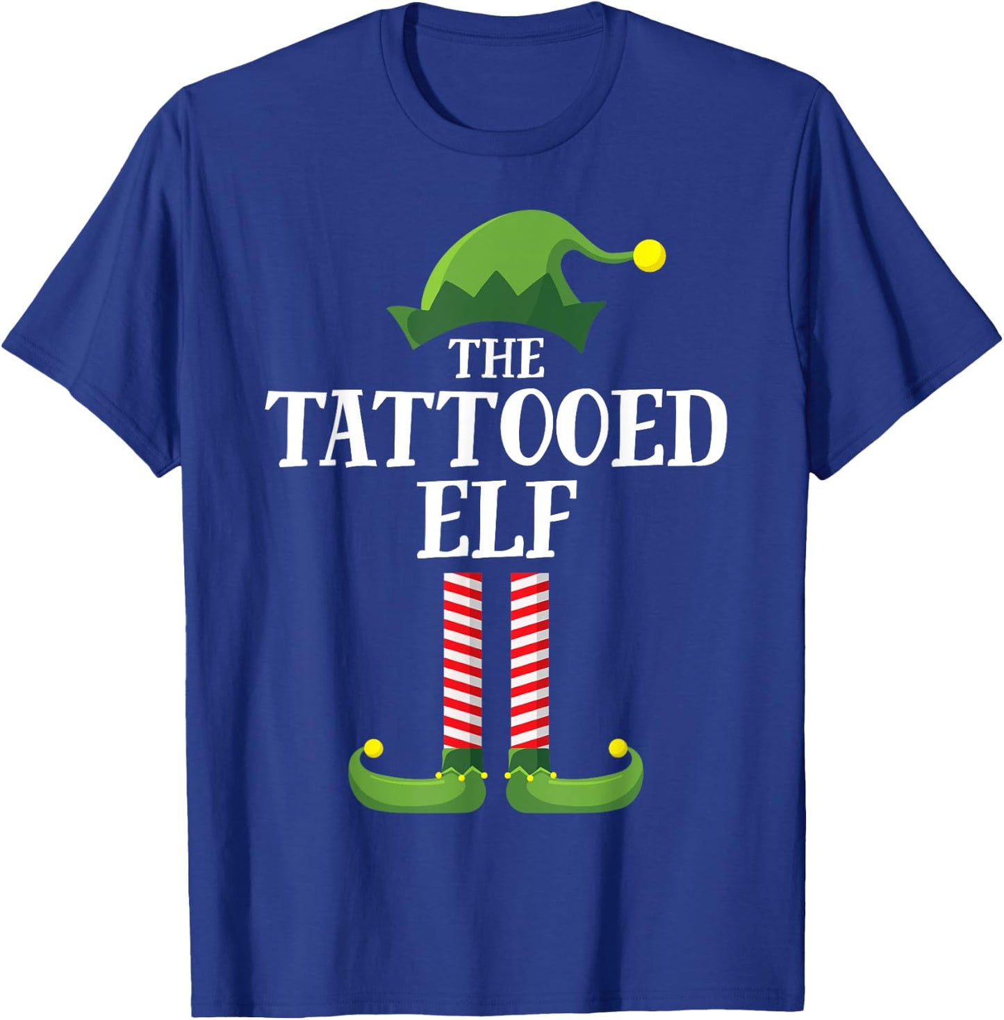 Tattooed Elf Matching Family Group Christmas Party Pyjamas T-Shirt - T-Shirt | Royal