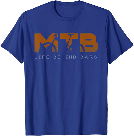 MTB Life Behind Bars Mountain Bike Shirt - Vintage MTB Shirt T-Shirt - T-Shirt | Royal