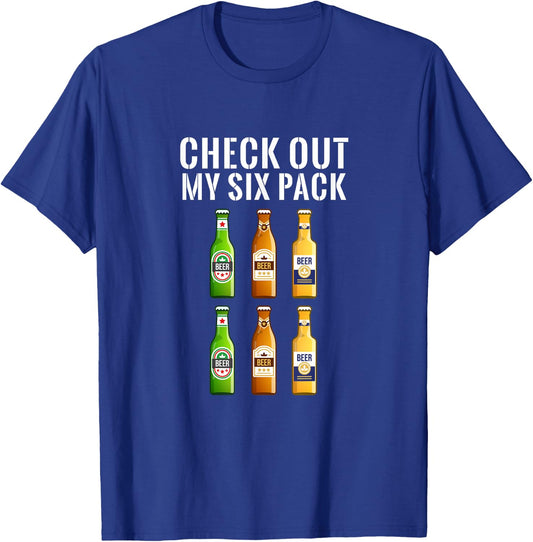 Check Out My Six Pack Beer - Funny Gym T-Shirt - T-Shirt | Royal