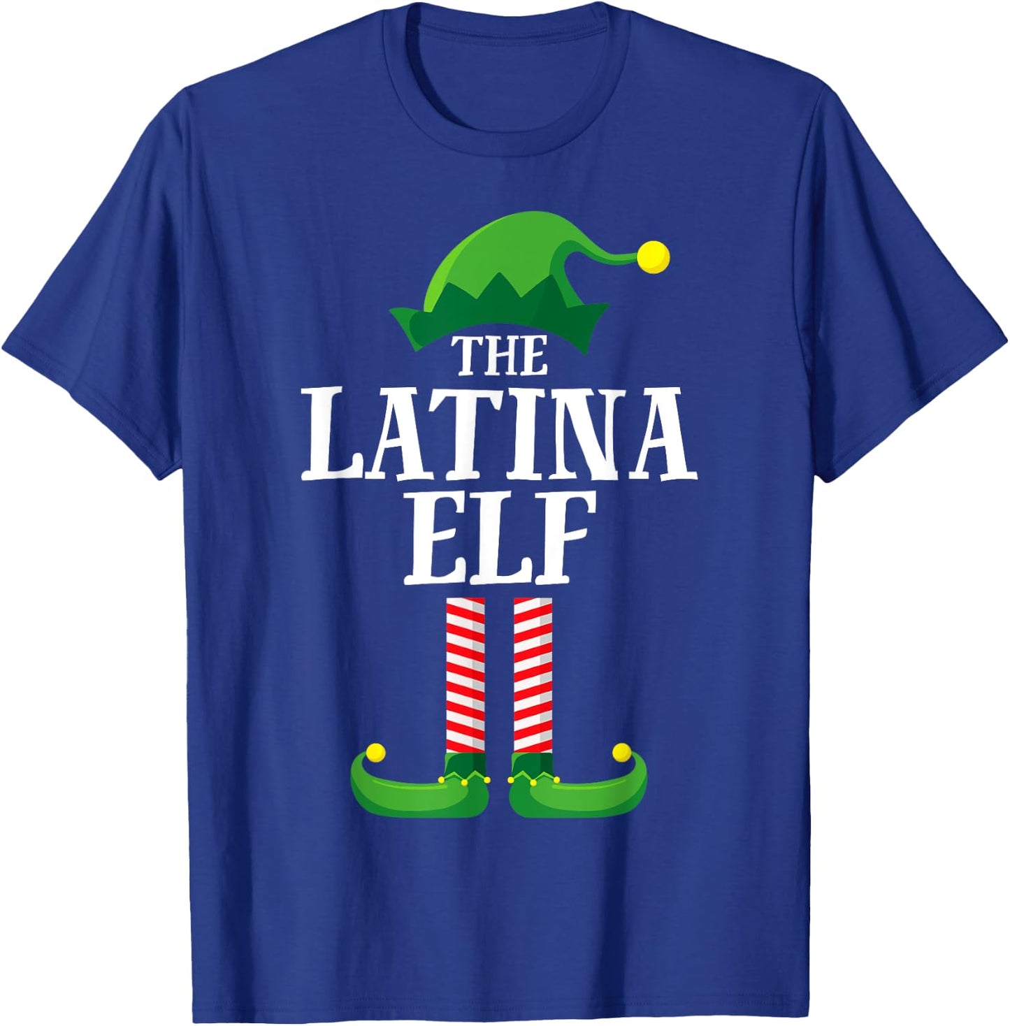 Latina Elf Matching Family Group Christmas Party T-Shirt - T-Shirt | Royal