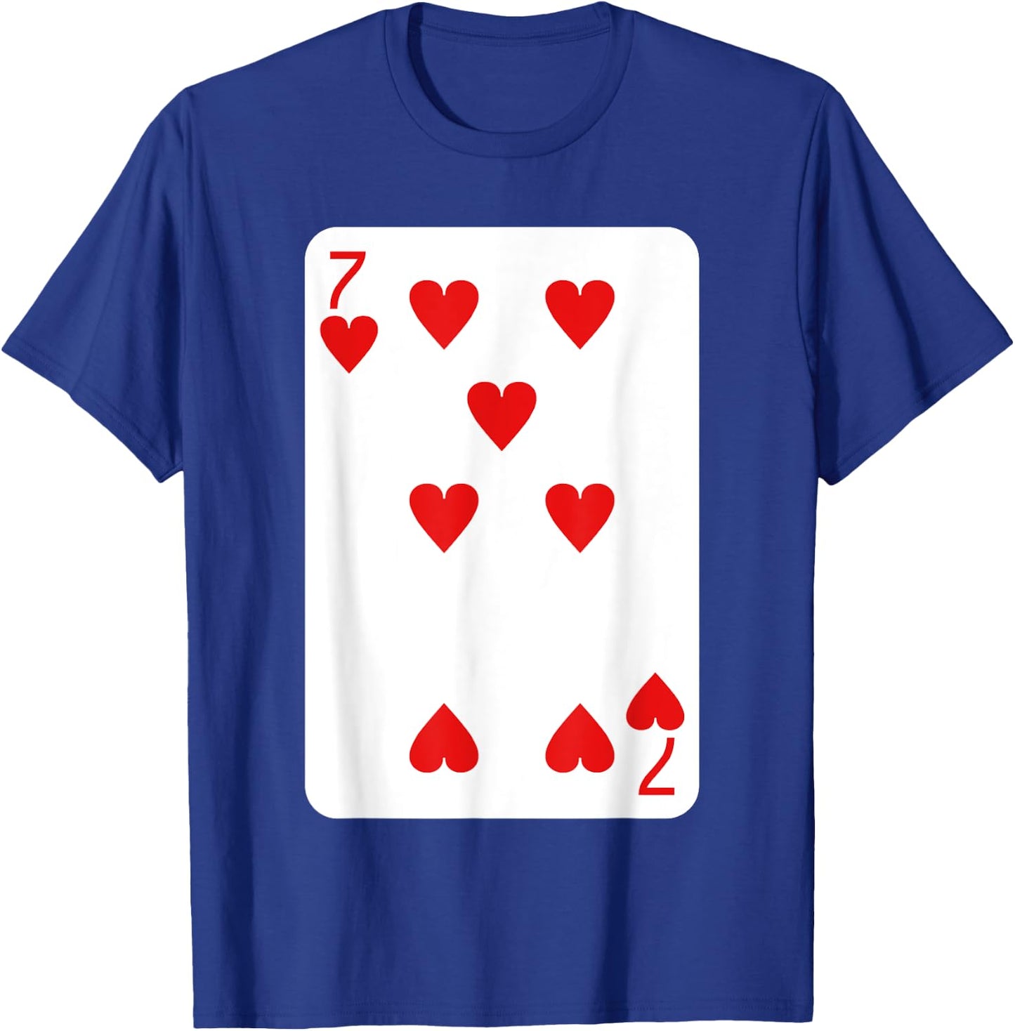 Seven Of Hearts Playing Cards Halloween Costume Casino Easy T-Shirt - T-Shirt | Royal