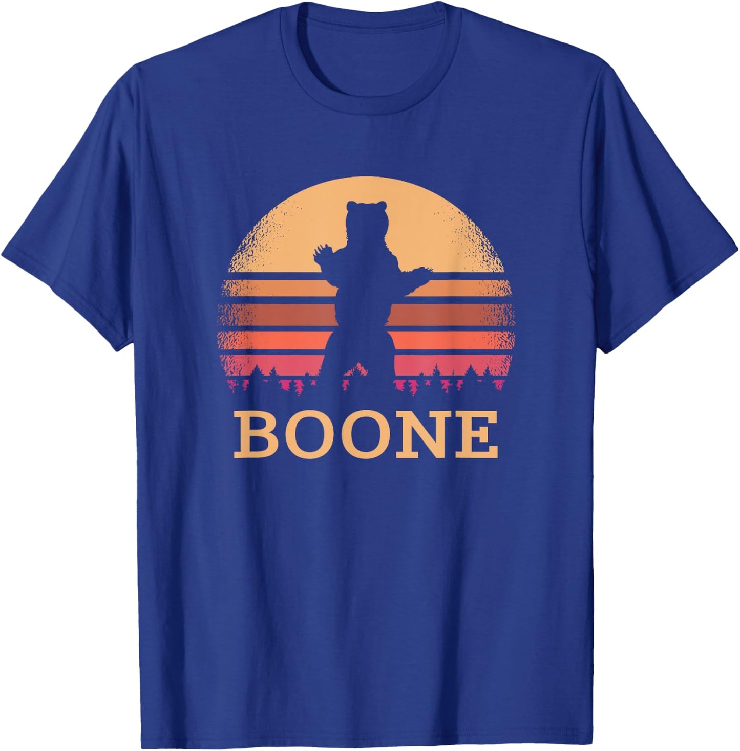 Boone North Carolina Vintage Bear NC Distressed 80s Sunset T-Shirt - T-Shirt | Royal