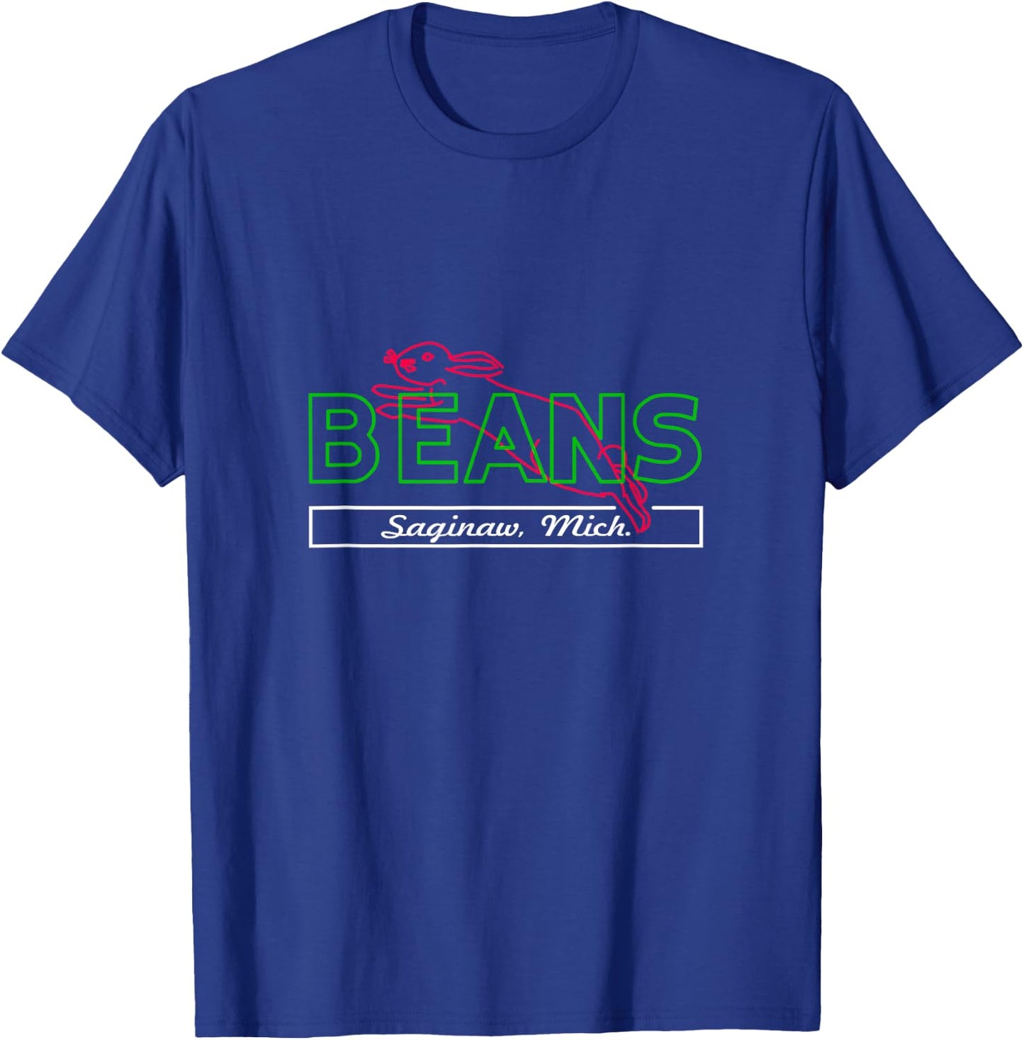 Beans Bunny Saginaw Michigan Nostalgia T-Shirt - T-Shirt | Royal