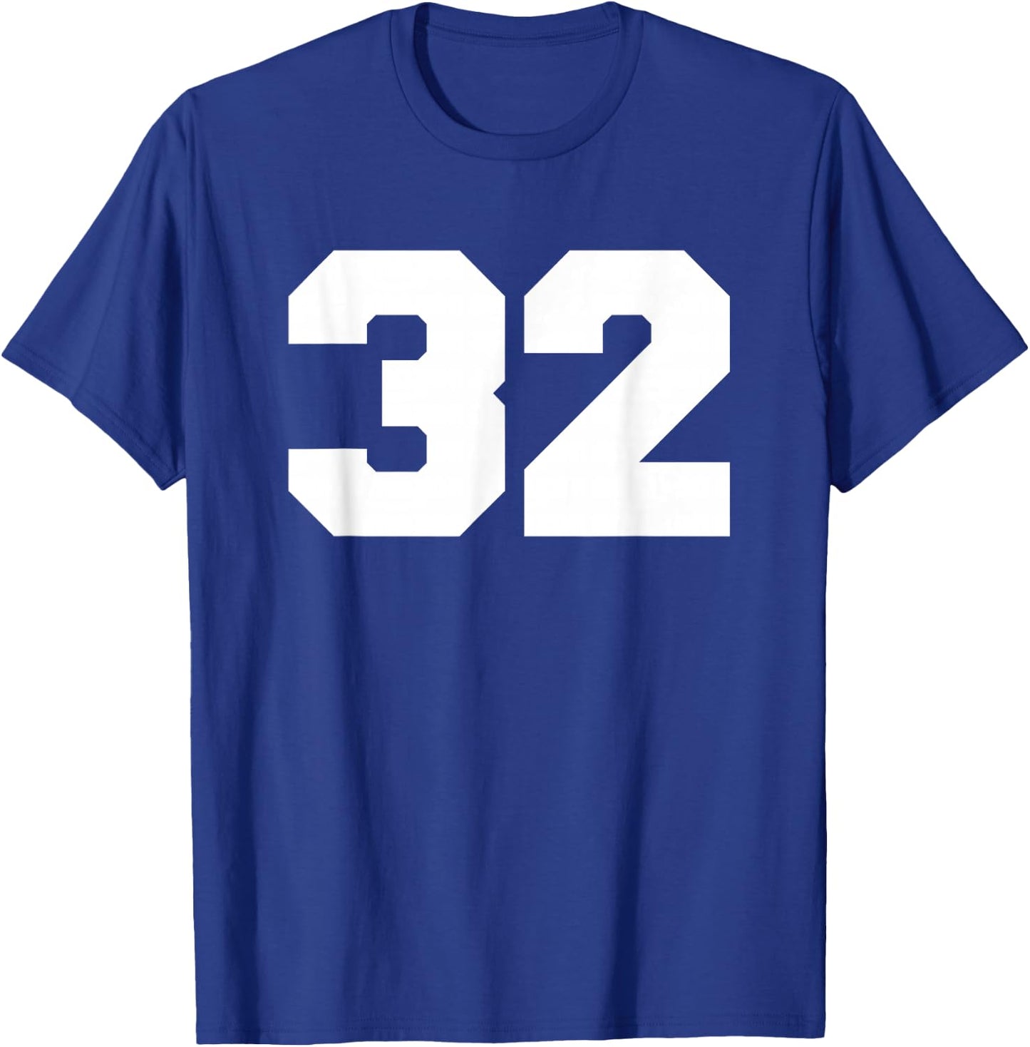 Number 32 Sports Jersey Player #32 Fan FRONT Print Varsity T-Shirt - T-Shirt | Royal