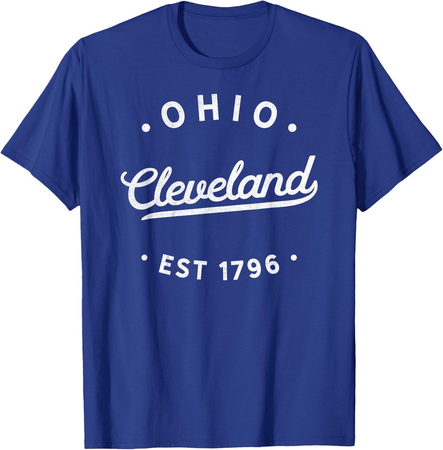 Classic Retro Vintage Cleveland Ohio 1796 USA Novelty T-Shirt - T-Shirt | Royal