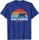 Lake George NY Adirondacks Retro Sunset Bear T-Shirt - T-Shirt | Royal