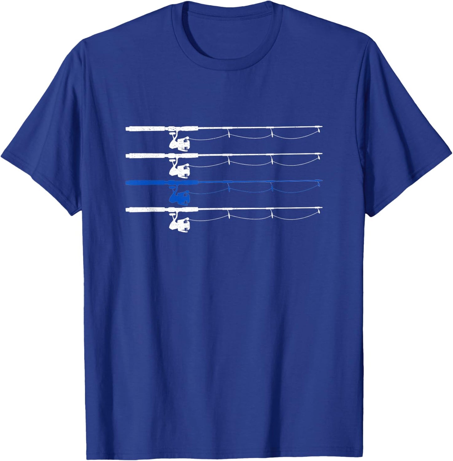Thin Blue line Fishing Rod Police Law Enforcement Officer T-Shirt - T-Shirt | Royal