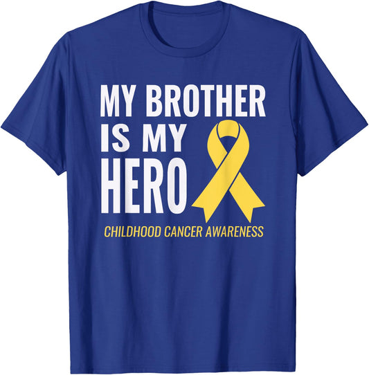 Childhood Cancer Support - My Brother is My Hero Shirt T-Shirt - T-Shirt | Royal