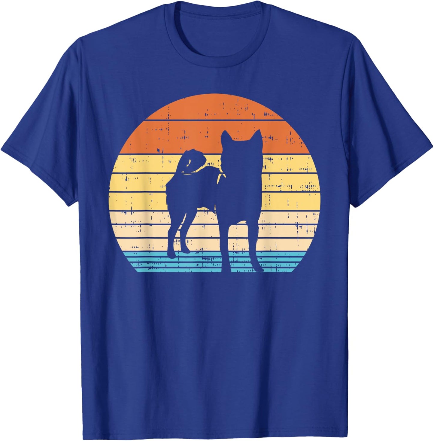 Retro Sunset Shiba Inu Silhouette Vintage Dog Owner Gift Men Women Girls Kids T-Shirt - T-Shirt | Royal
