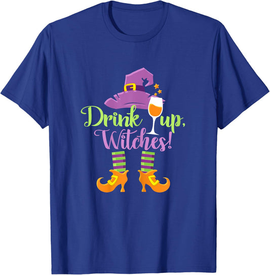 Halloween Funny Drink Up Witches T-Shirt - T-Shirt | Royal