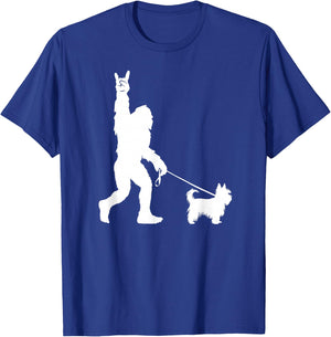 Bigfoot Walking Yorkshire Terrier Sasquatch Yorkie Dog T-Shirt - T-Shirt | Royal