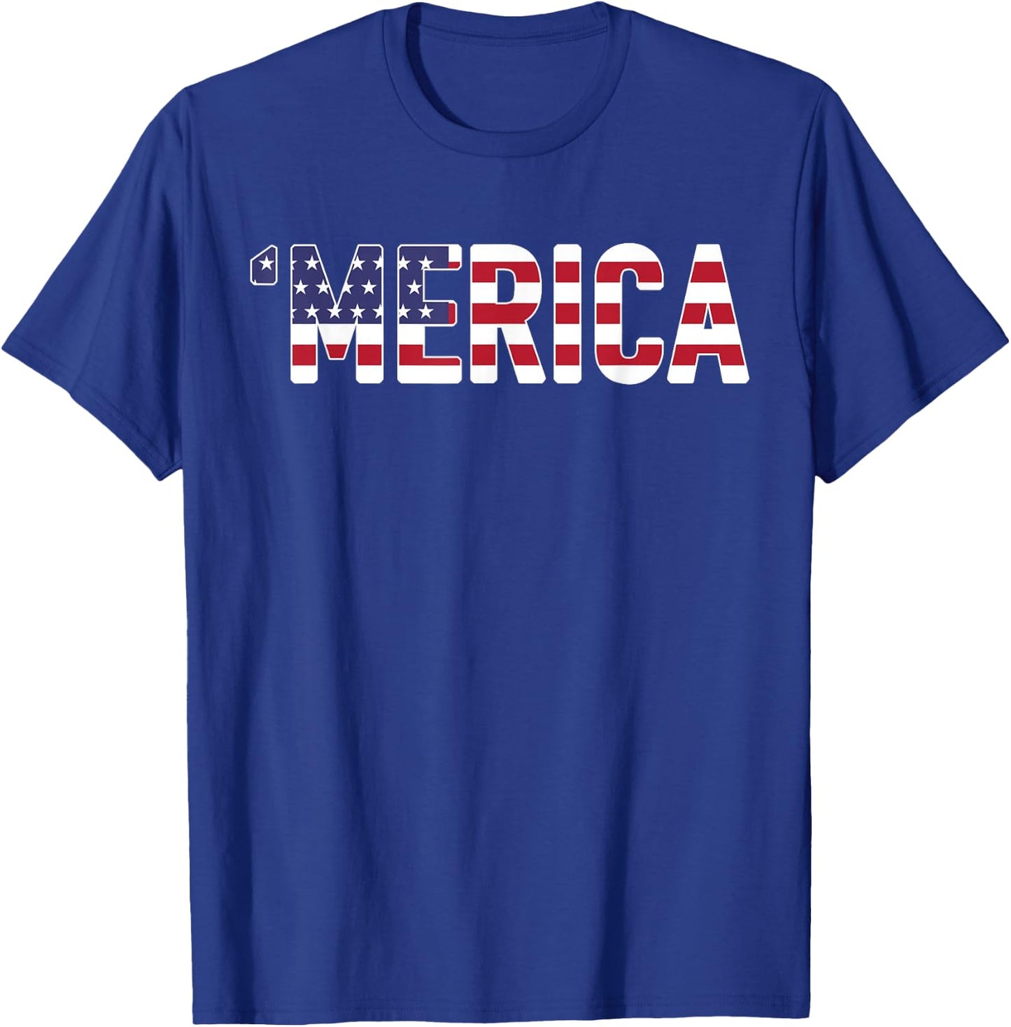 'Merica - Patriotic Flag USA United States America Novelty T-Shirt - T-Shirt | Royal