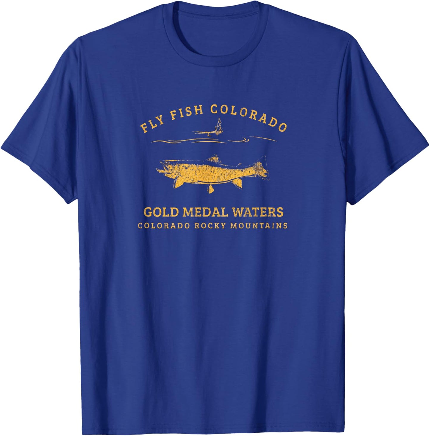 Retro-style Colorado Trout Fly Fishing T-Shirt - T-Shirt | Royal