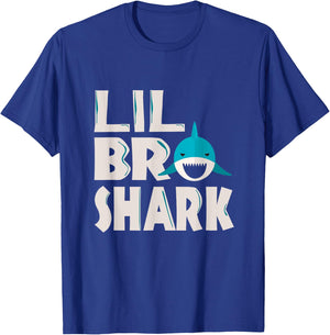 Funny Lil Bro Shark Funny Sibling Quote Meme Saying T-Shirt - T-Shirt | Royal