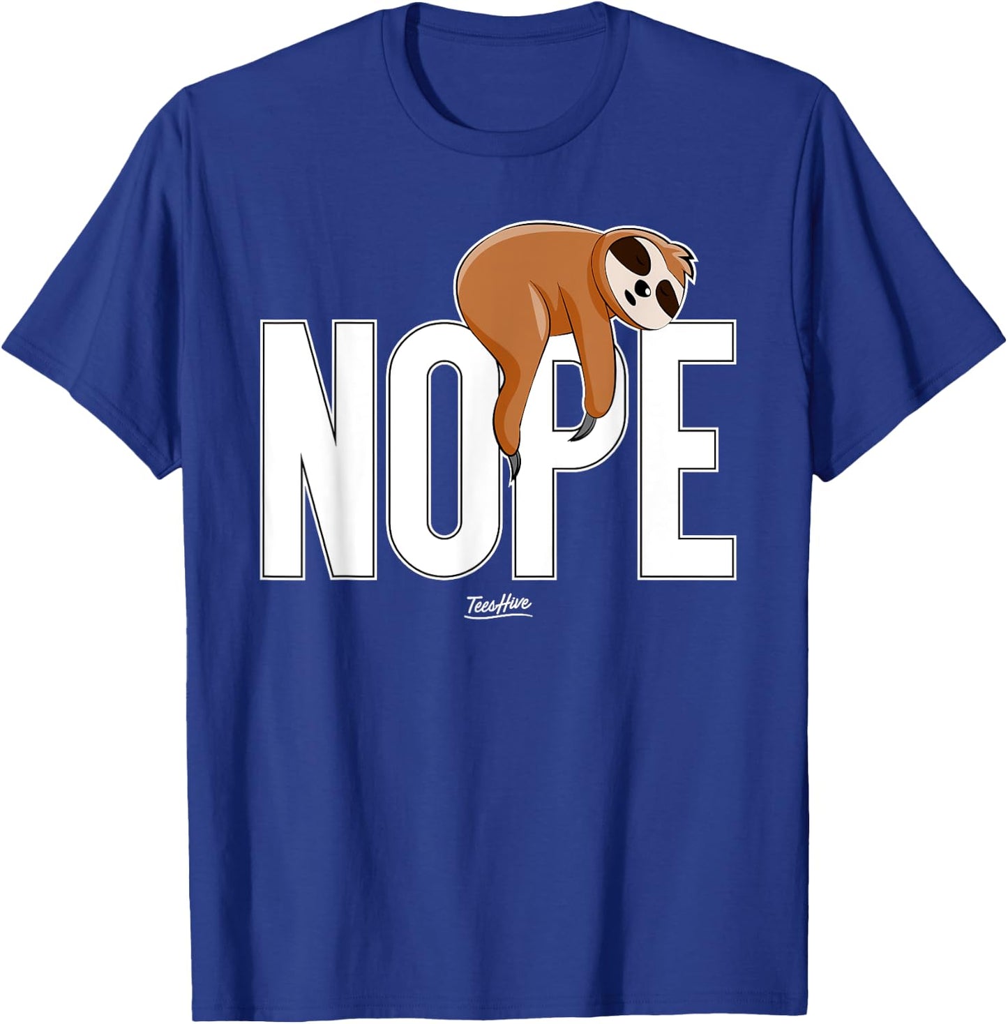 Men Nope Sloth T-Shirt - T-Shirt | Royal