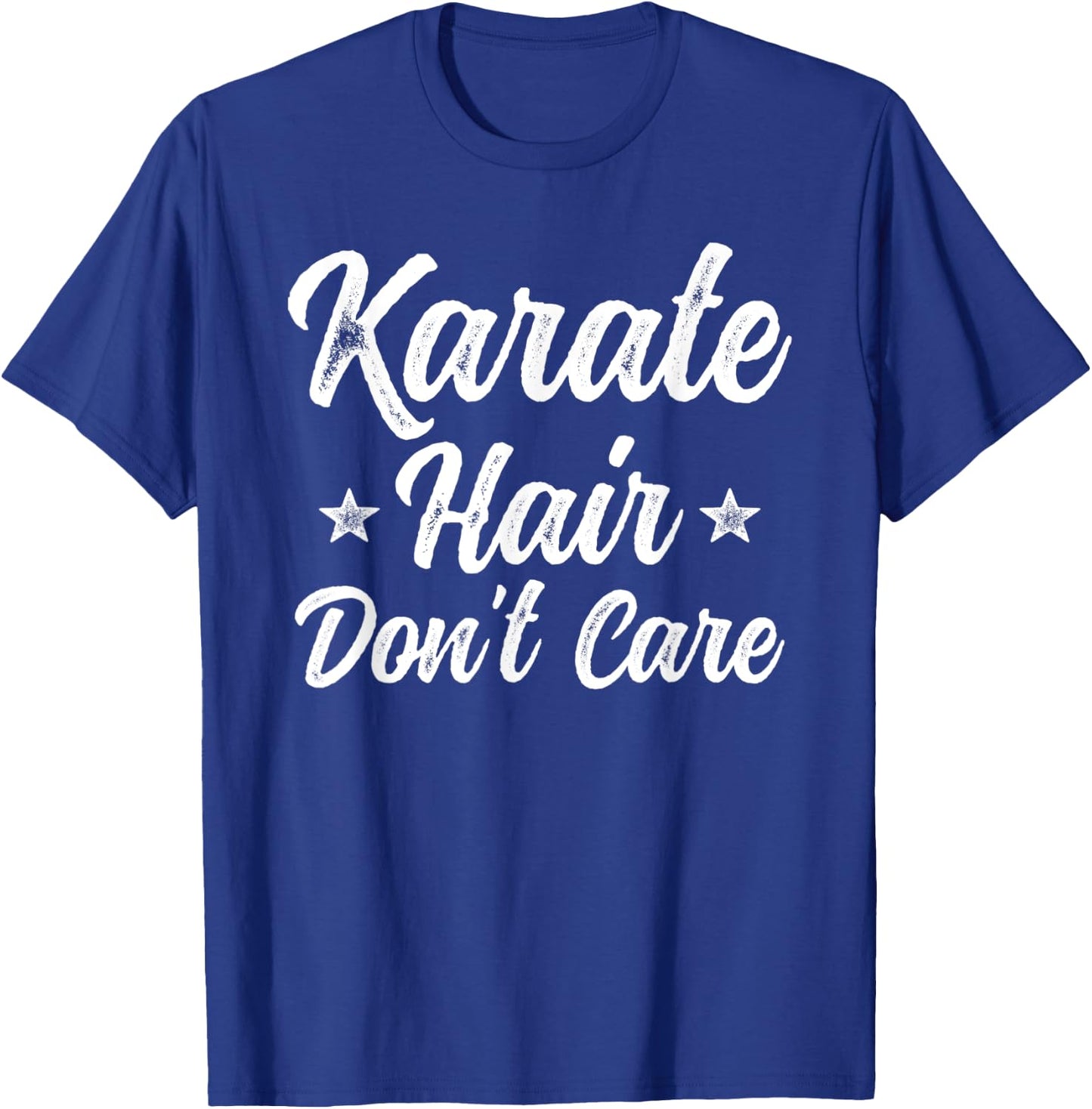 Vintage Karate Hair Don't Care Funny Martial Arts Gift T-Shirt - T-Shirt | Royal