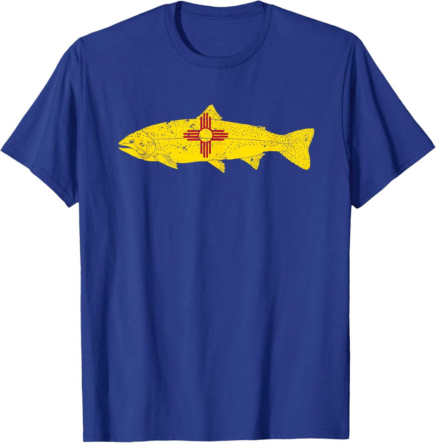 State of New Mexico Fishing Flag - Vintage Fish Trout T-Shirt - T-Shirt | Royal