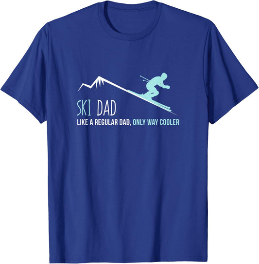 Ski Dad Funny Cute Winter Skiing Gift T-Shirt - T-Shirt | Royal