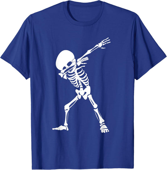 Dabbing Skeleton Shirt - Funny Halloween Dab Skull T-Shirt - T-Shirt | Royal