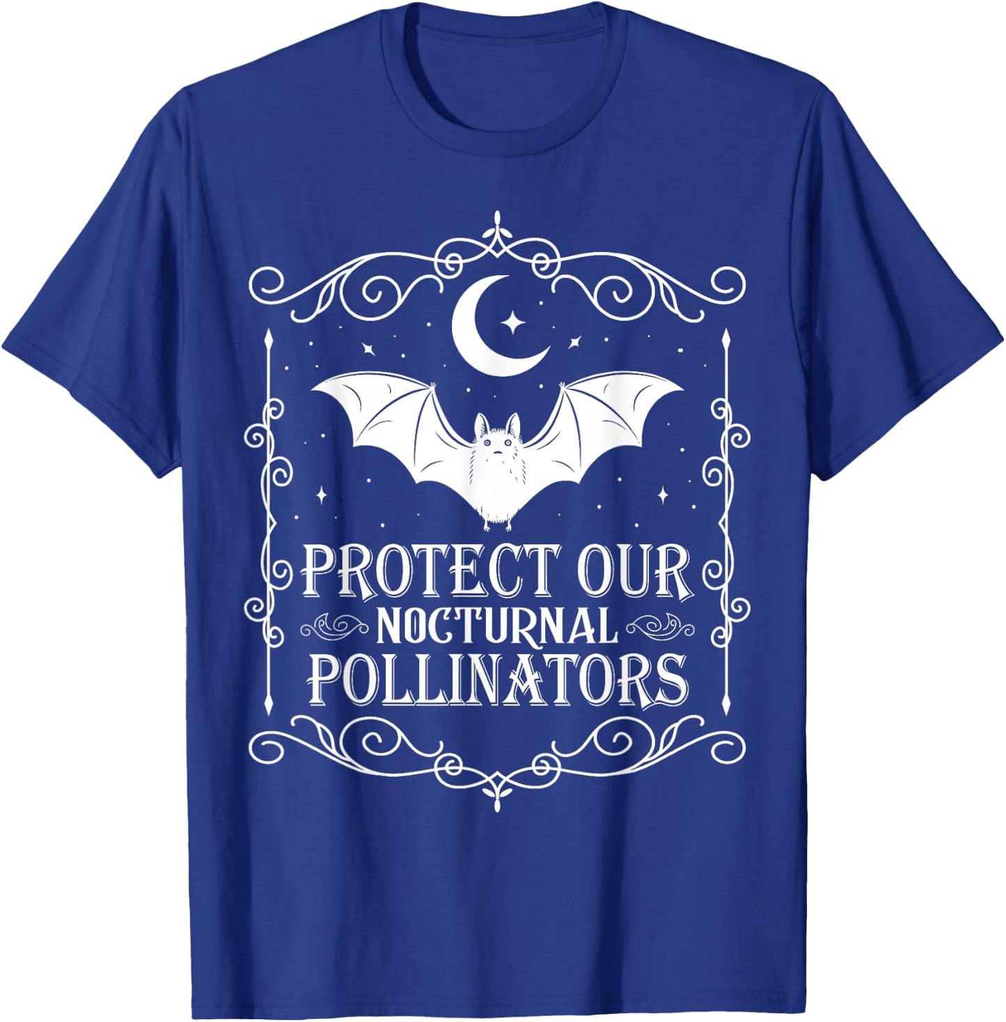 Protect Our Nocturnal Pollinators Bat Lover Halloween T-Shirt - T-Shirt | Royal