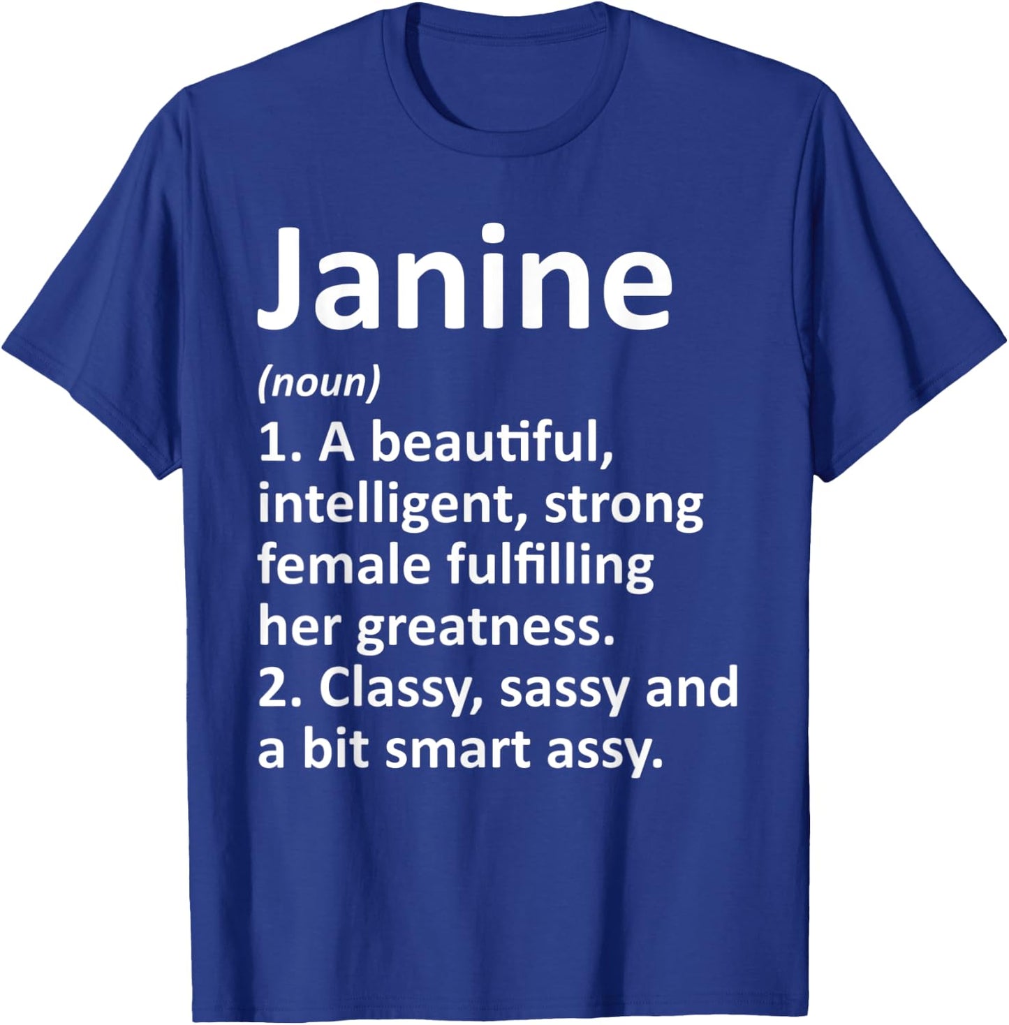 JANINE Definition Personalized Name Funny Christmas Gift T-Shirt - T-Shirt | Royal