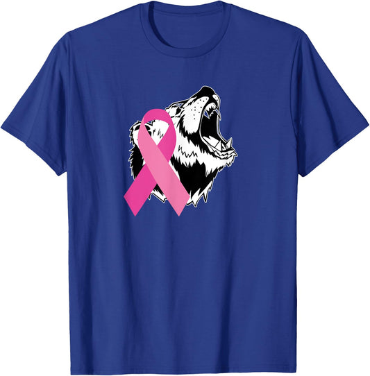 Bear Pink Breast Cancer Awareness T-Shirt - T-Shirt | Royal