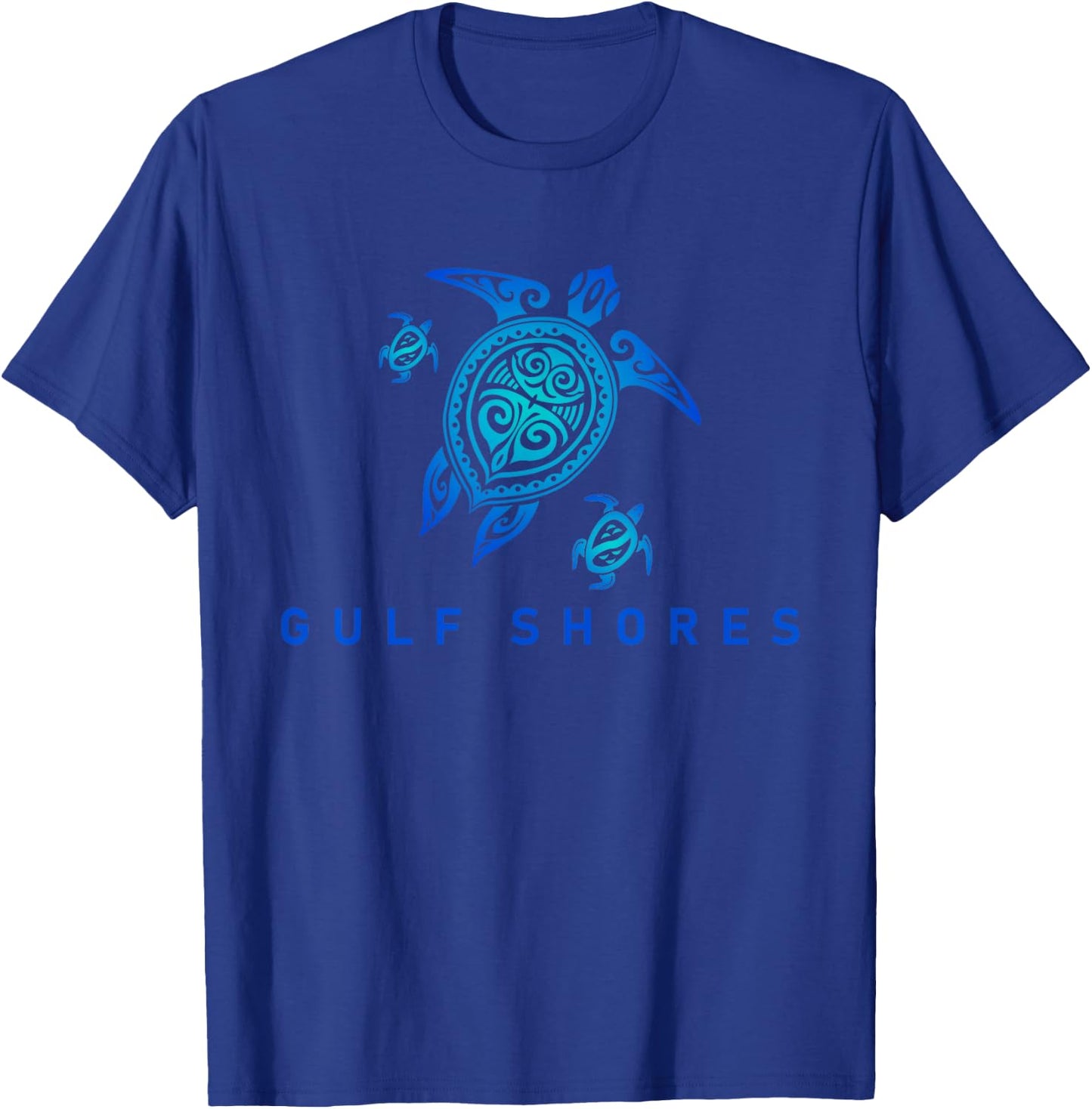 Gulf Shores Alabama Sea Blue Tribal Turtle T-Shirt - T-Shirt | Royal