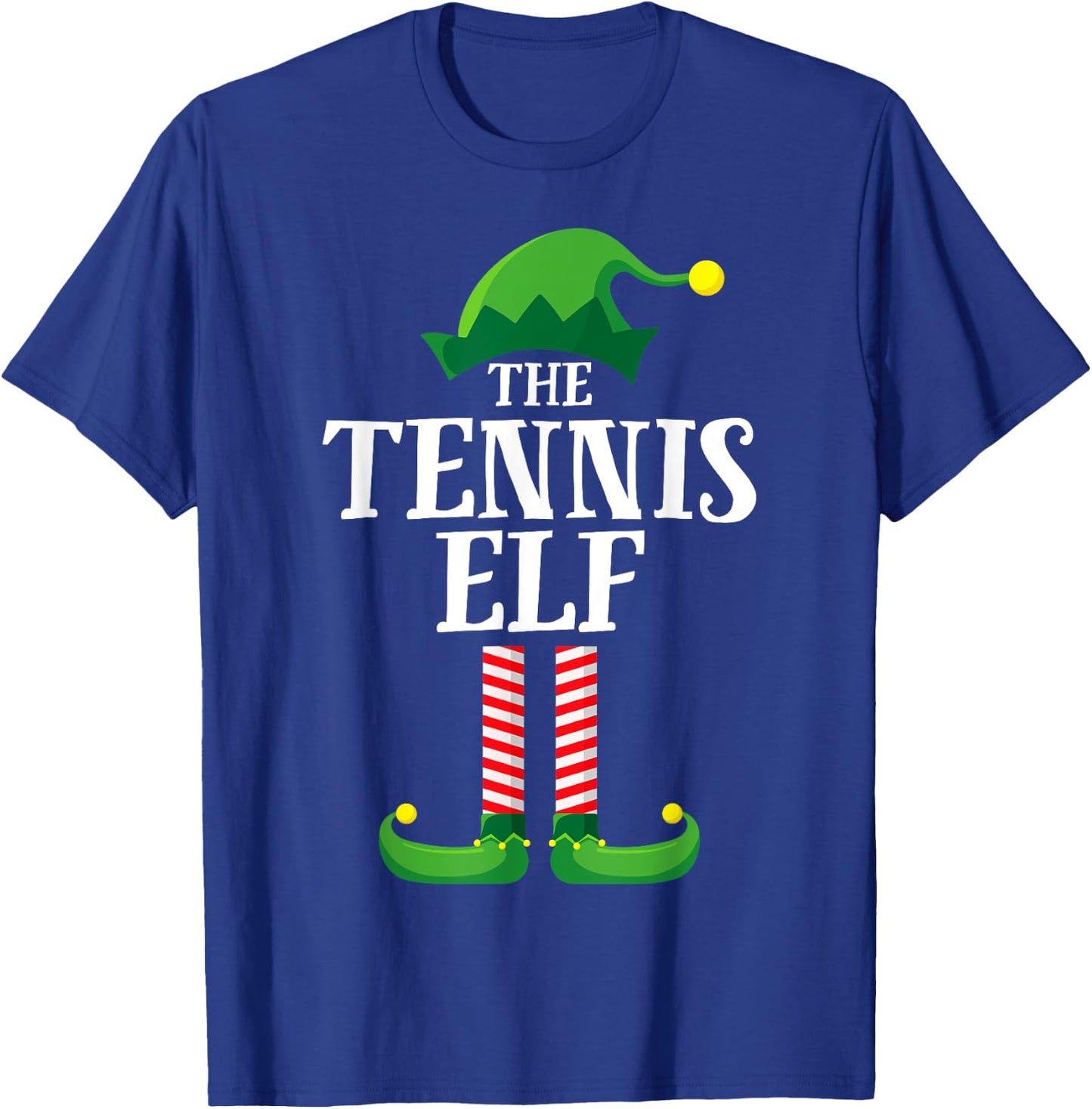 Tennis Elf Matching Family Group Christmas Party Pyjamas T-Shirt - T-Shirt | Royal
