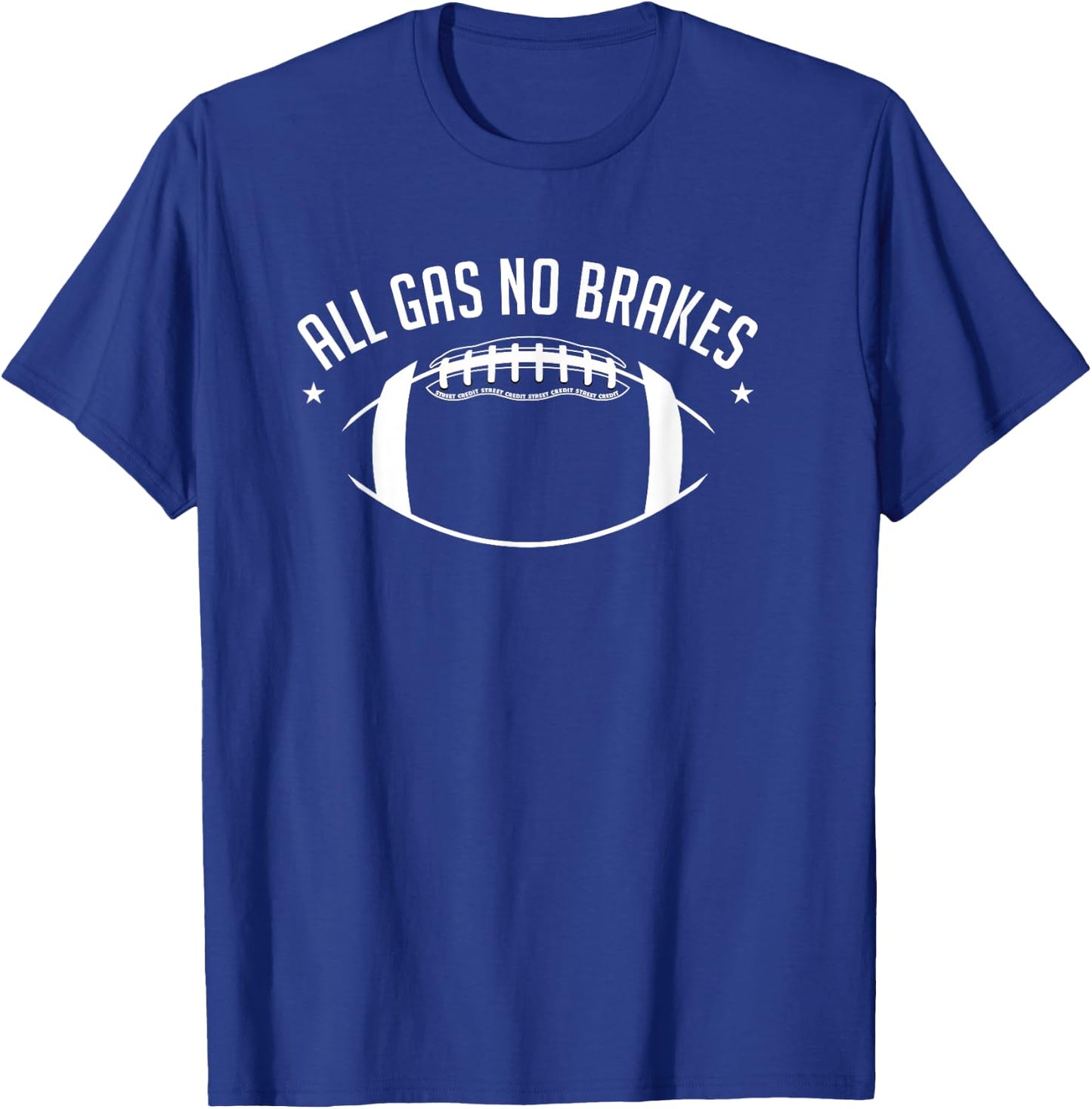 Football All Gas No Brakes Youth Gift T-Shirt - T-Shirt | Royal