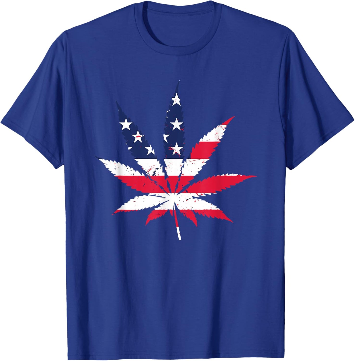 Cannabis USA Graphic T Shirt Marijuana Weed America T-Shirt - T-Shirt | Royal