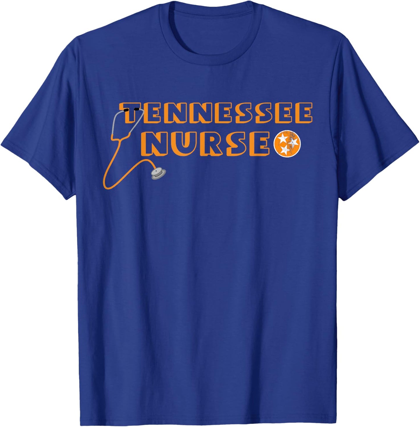 Tennessee Nurse Vintage Flag Stethoscope Proud Nurse T-Shirt - T-Shirt | Royal