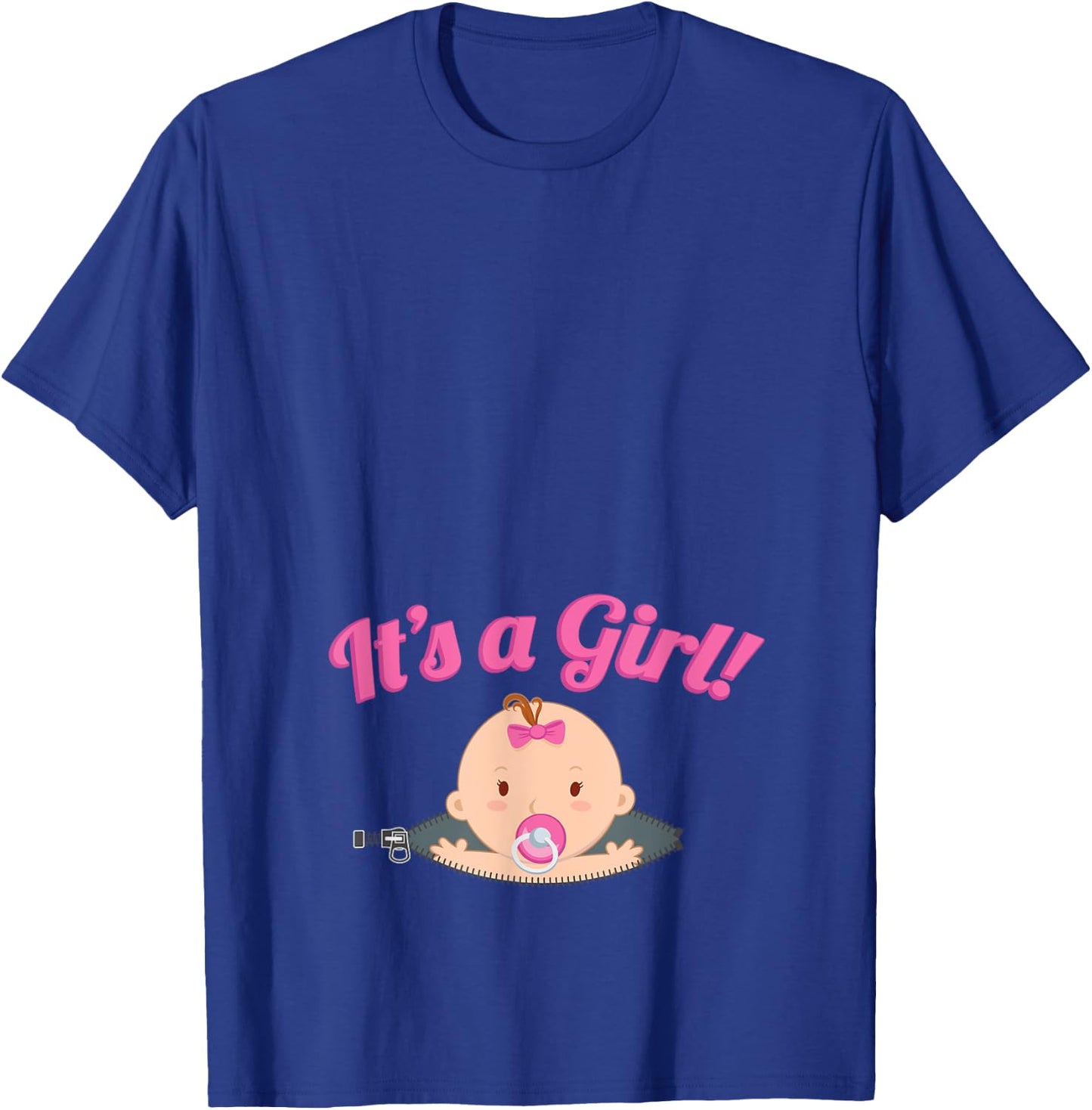 Pregnancy Shirt, It's A Girl! Baby Peeking Out, Zany Brainy T-Shirt - T-Shirt | Royal