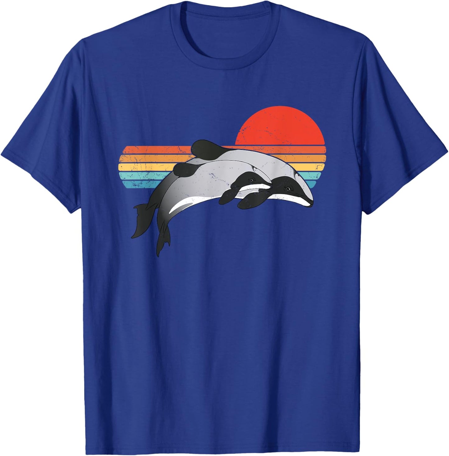 Maui Dolphin Hector's Dolphin vintage sunset T-Shirt - T-Shirt | Royal