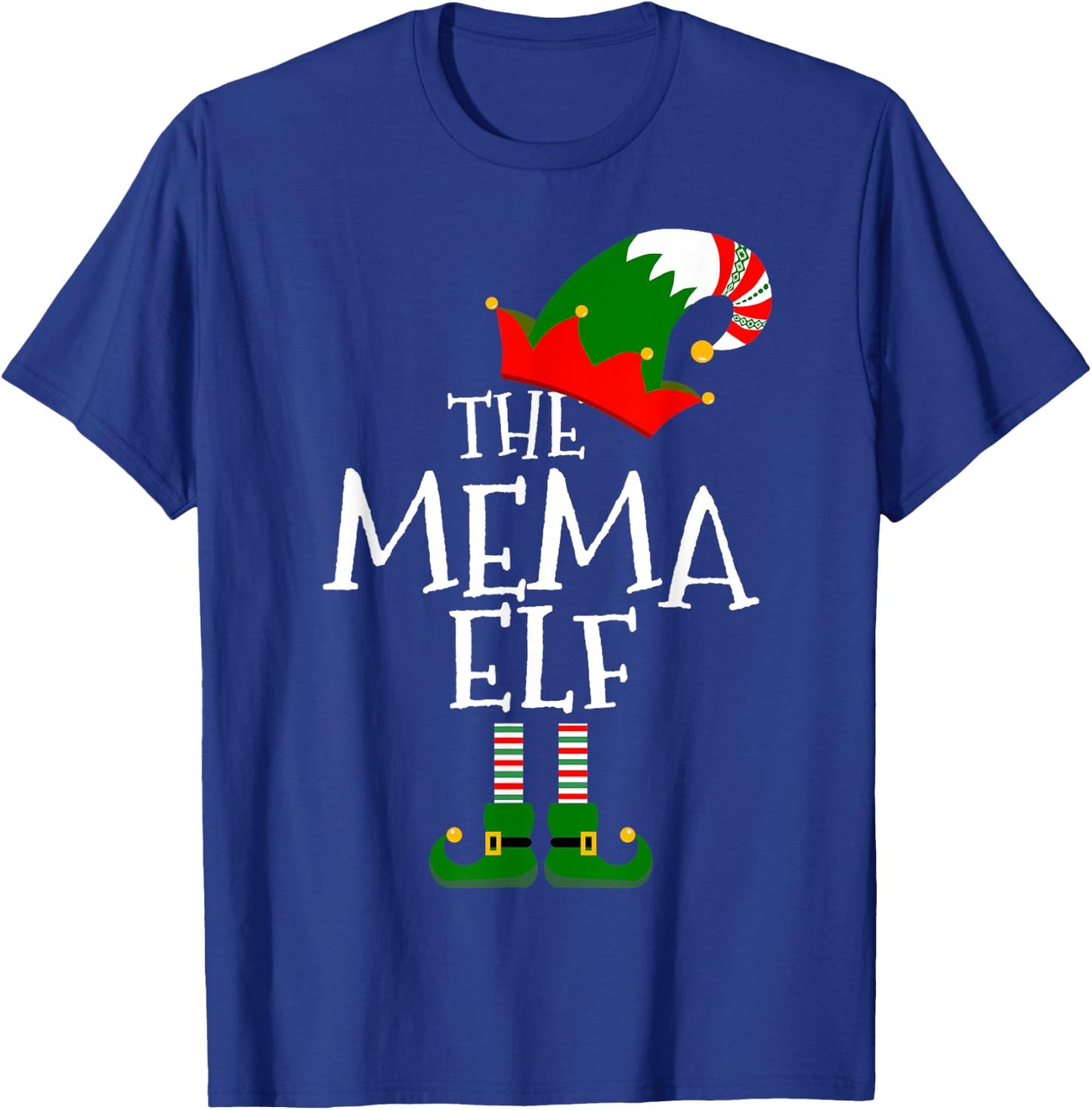 Funny The Mema Elf Matching Family Group Gift Christmas T-Shirt - T-Shirt | Royal