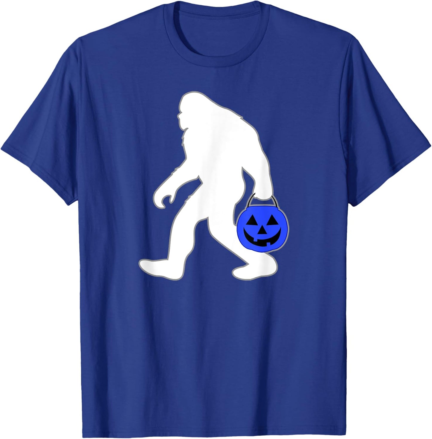 Halloween Autism Blue Pumpkin Bucket Trick or Treat Bigfoot T-Shirt - T-Shirt | Royal