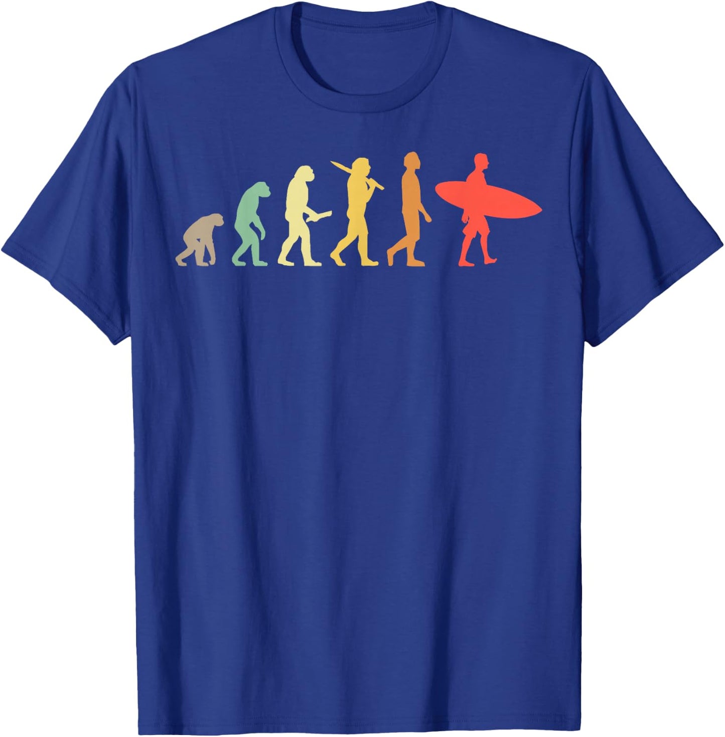 Retro Surfing Evolution Gift Surfers Small T-Shirt - T-Shirt | Royal