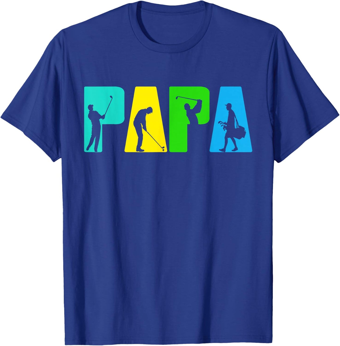 Retro Golfing Papa Golfer Shirt. Golf Gifts For Fathers Day T-Shirt - T-Shirt | Royal
