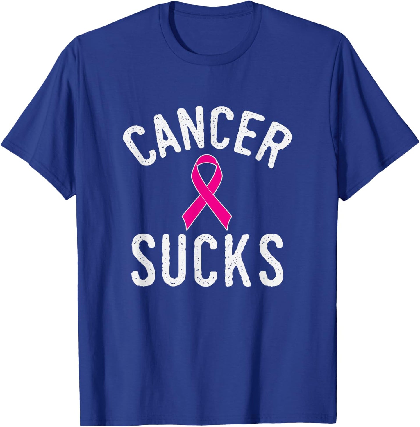 Pink Ribbon Breast Cancer Awareness Month Cancer Sucks T-Shirt - T-Shirt | Royal