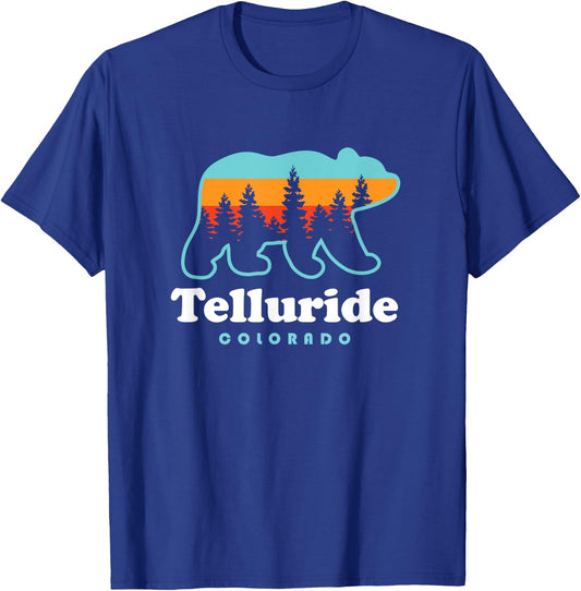 Telluride Colorado Mountains Telluride Mountain Bear T-Shirt - T-Shirt | Royal