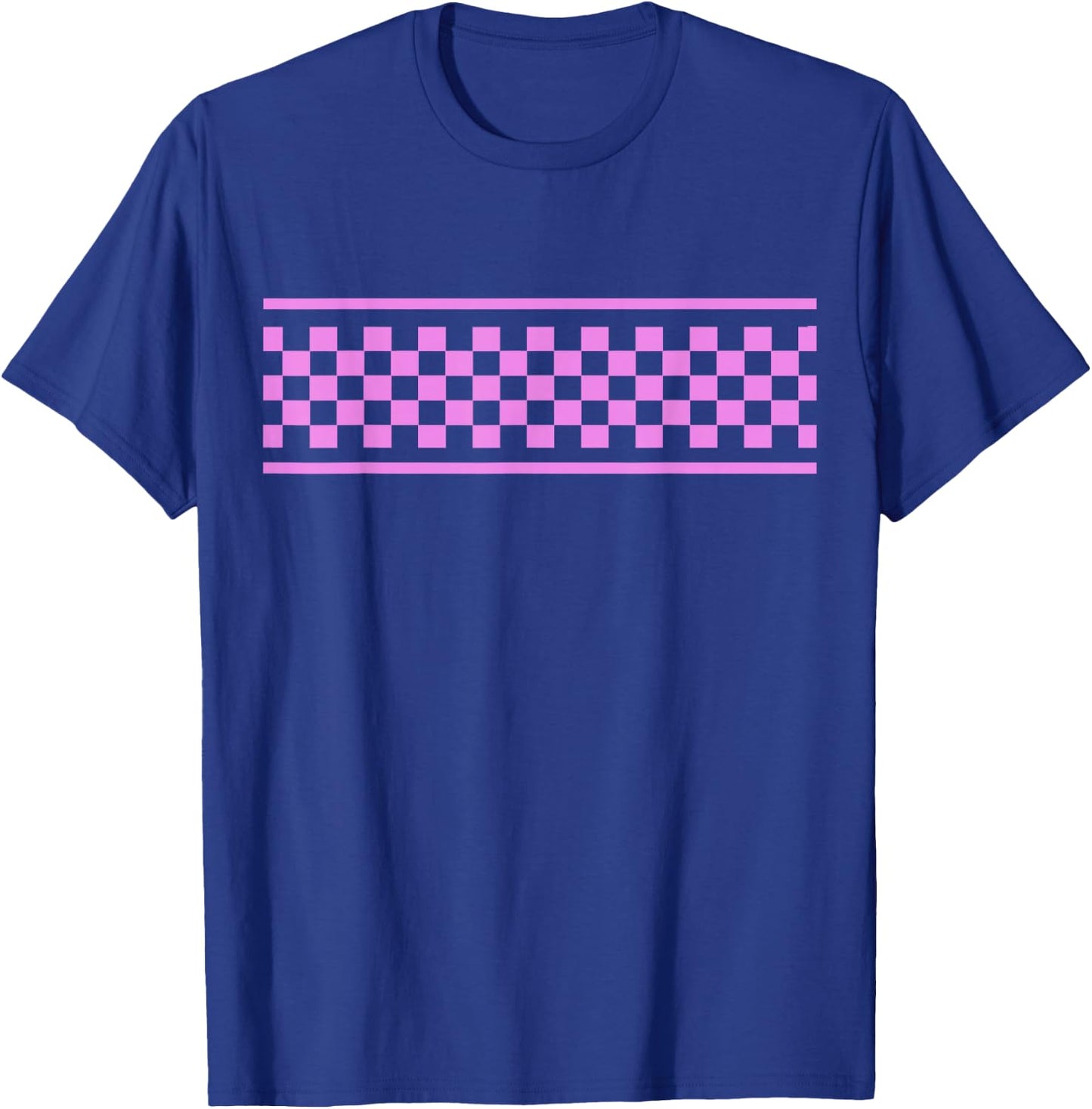 Pink Checker Pattern Checkerboard Skater Surfer Style Teens T-Shirt - T-Shirt | Royal