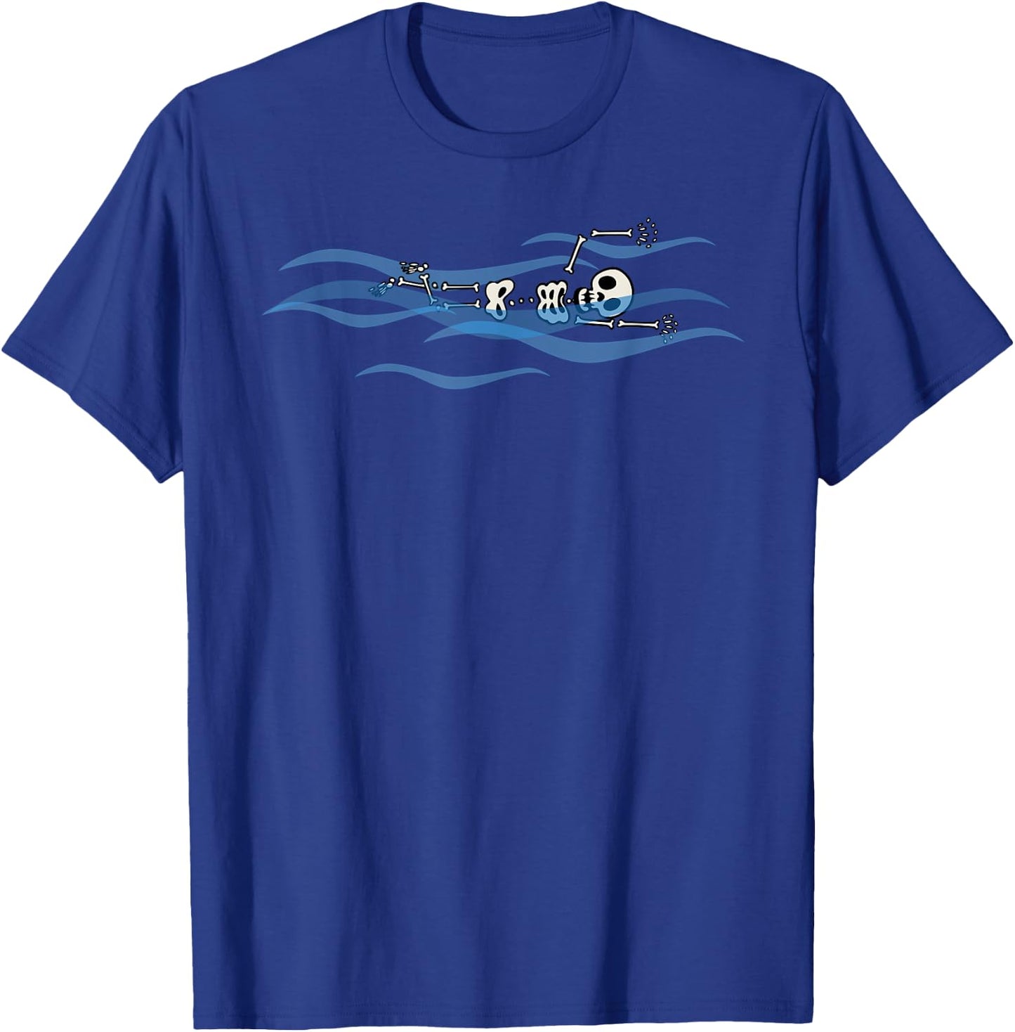 Halloween Skeleton Swimmer | All Hallows' Eve Gift T-Shirt - T-Shirt | Royal