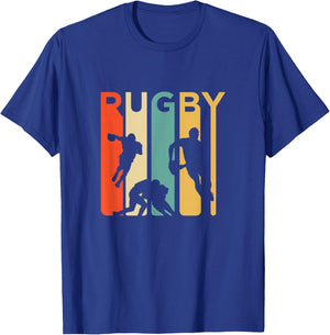 Vintage 1970's Style Rugby, Rugby Sports Gift T-Shirt - T-Shirt | Royal