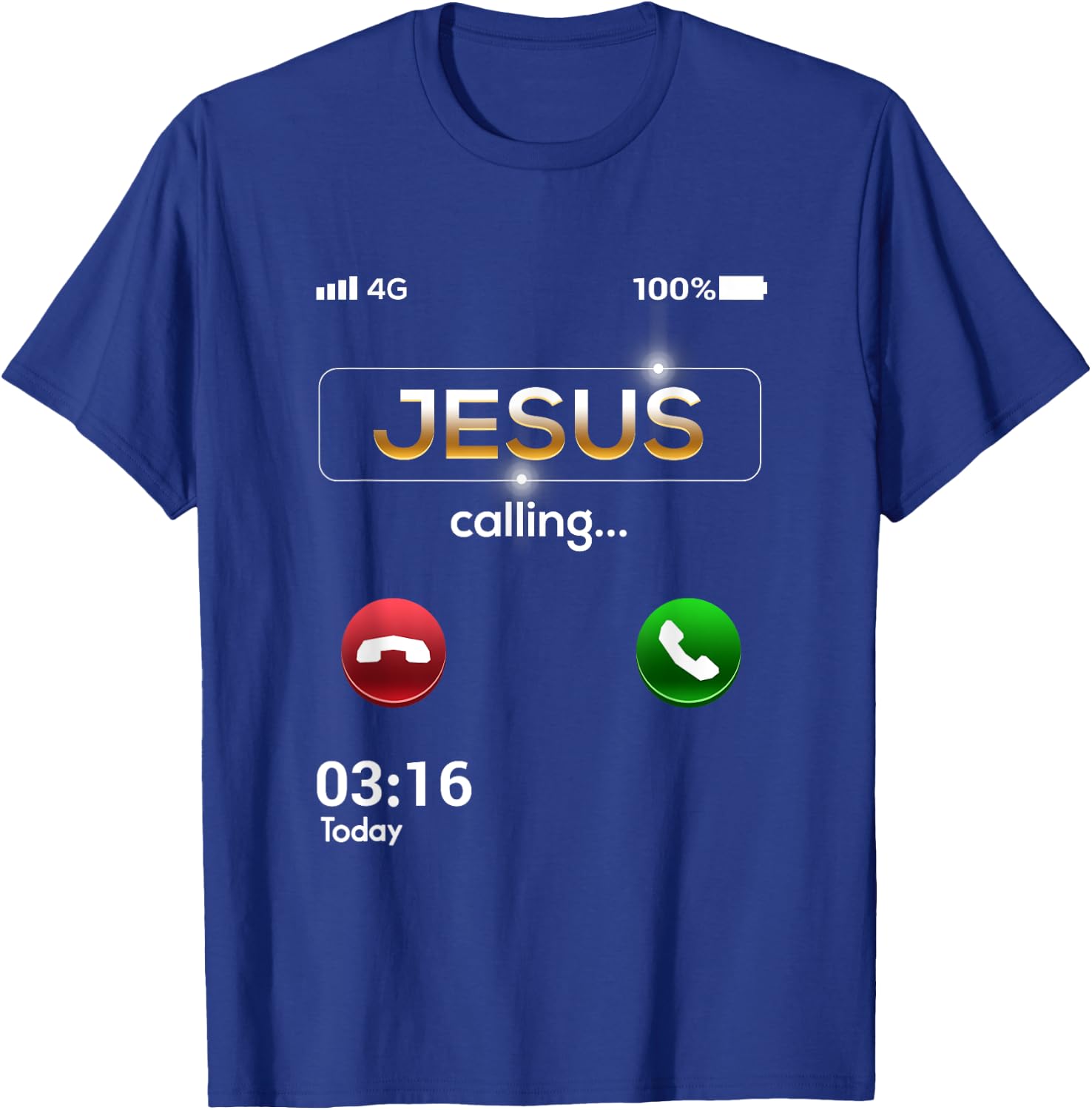 Jesus Is Calling Funny Cell Phone Call Jesus Christian T-Shirt - T-Shirt | Royal