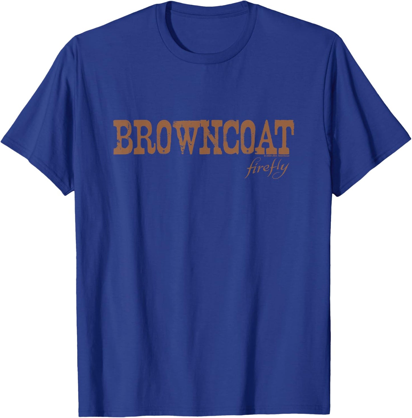 Firefly Iconic Browncoat Distressed Big Chest Text Logo T-Shirt - T-Shirt | Royal