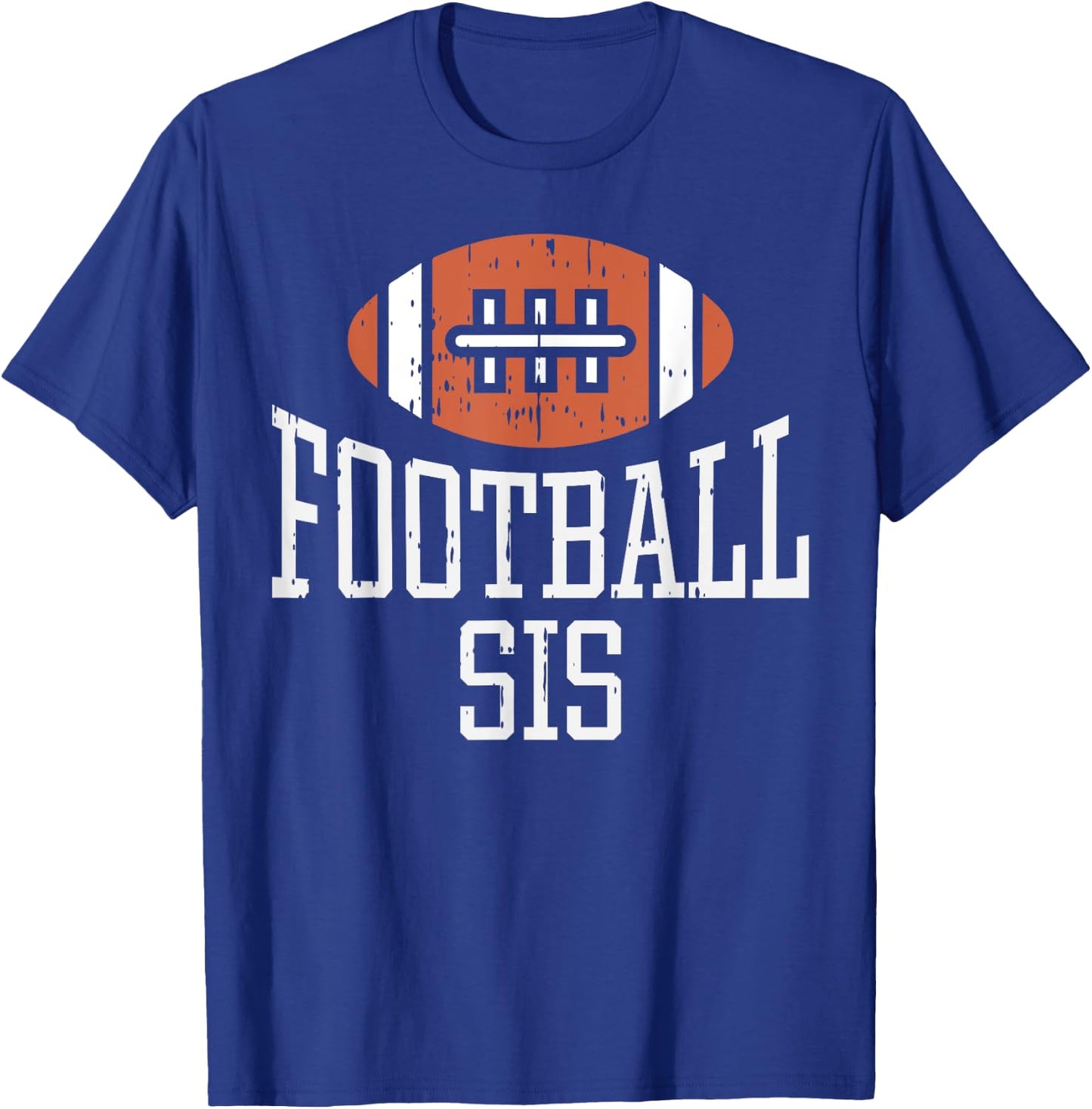 American Football Sis Vintage Gridiron Sports Lover Sister T-Shirt - T-Shirt | Royal