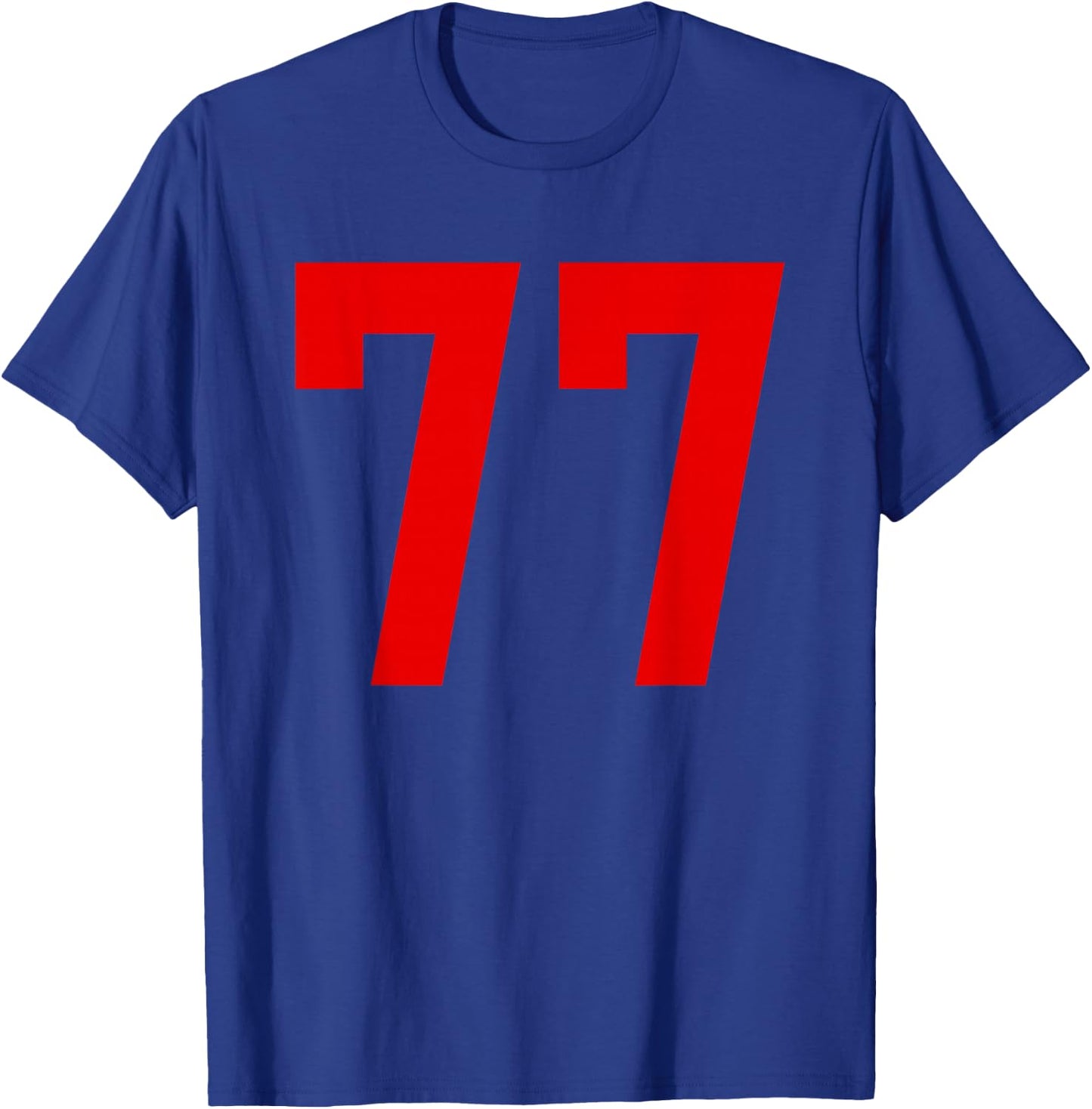 Bright Red Number 77 Jersey Player Uniform #77 T-Shirt - T-Shirt | Royal